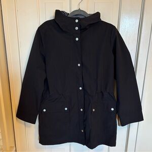 J. Crew Factory black hooded rain jacket
